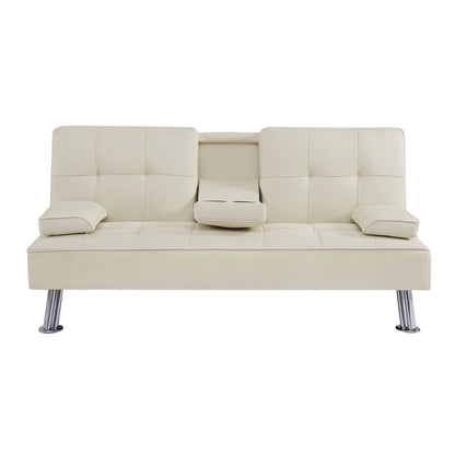 Devo PU Convertible Sofa Bed  - Beige
