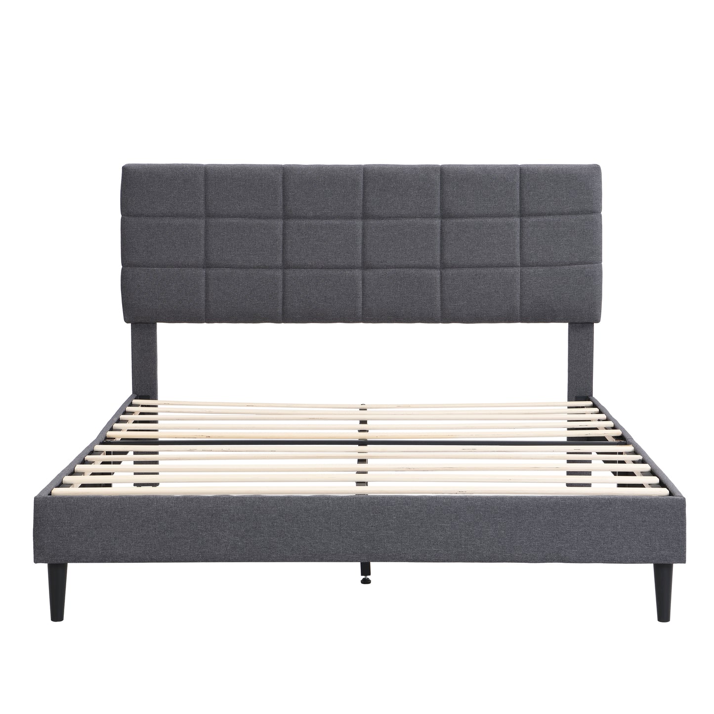 Elegant Queen Size Platform Bed Frame - Gray