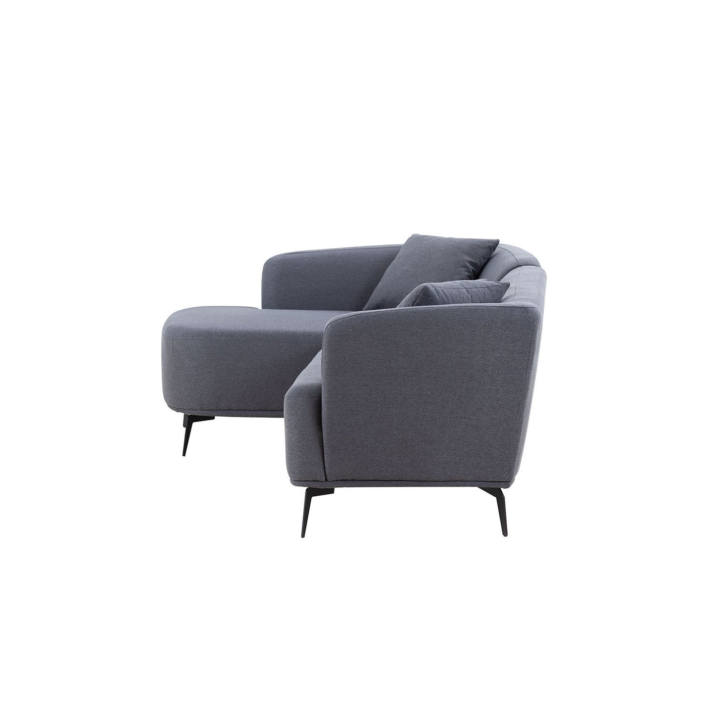 Elegant Comfort L-Shape Lounge Sofa - Dark Gray