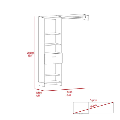 Nova Space 1-Drawer 4-Shelf Closet System - Black