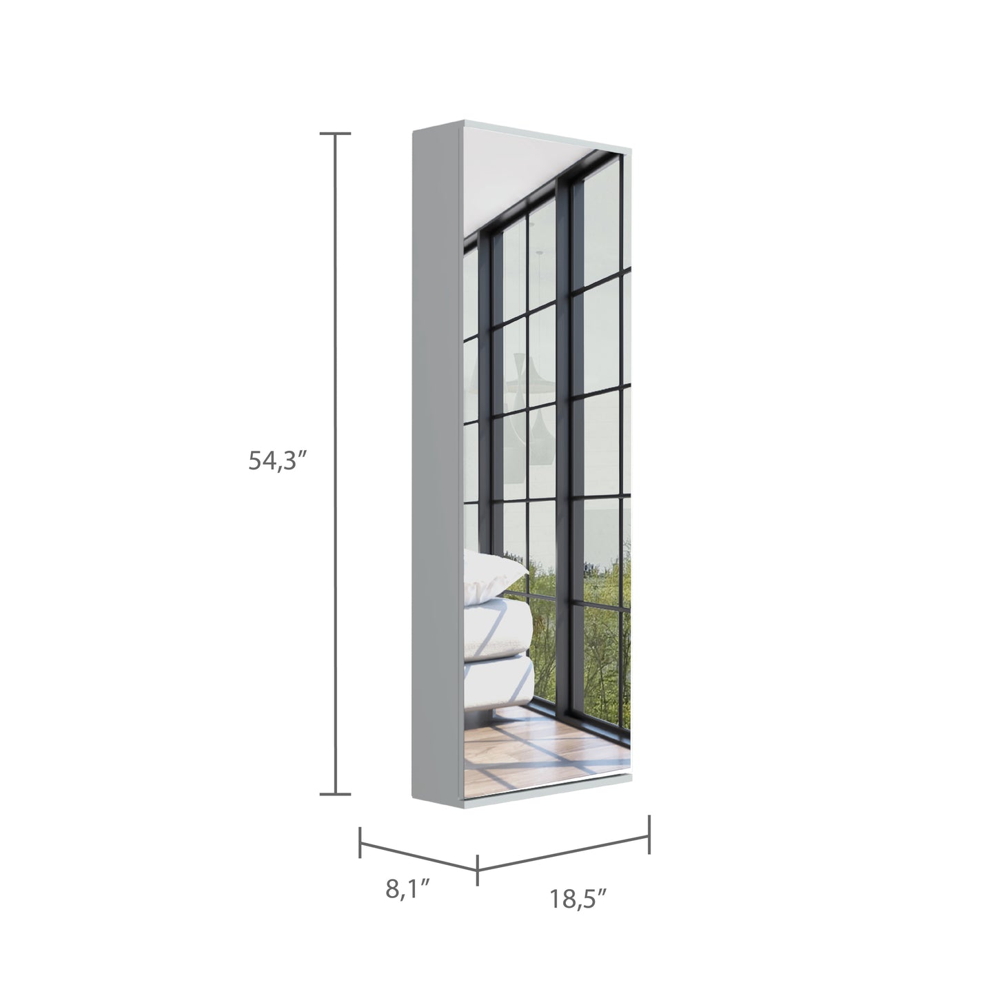 Wall Mounted Shoe Cabinet With Mirror Door