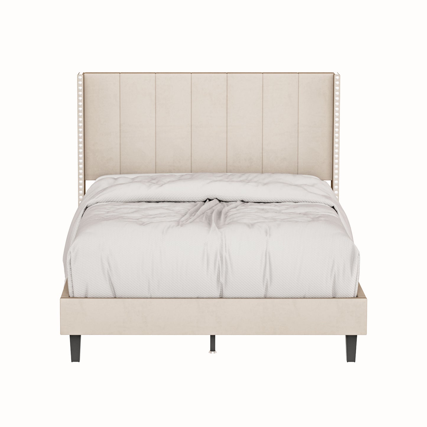Bazu Full Size Platform Bed Frame - Beige