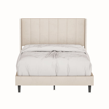Bazu Full Size Platform Bed Frame - Beige