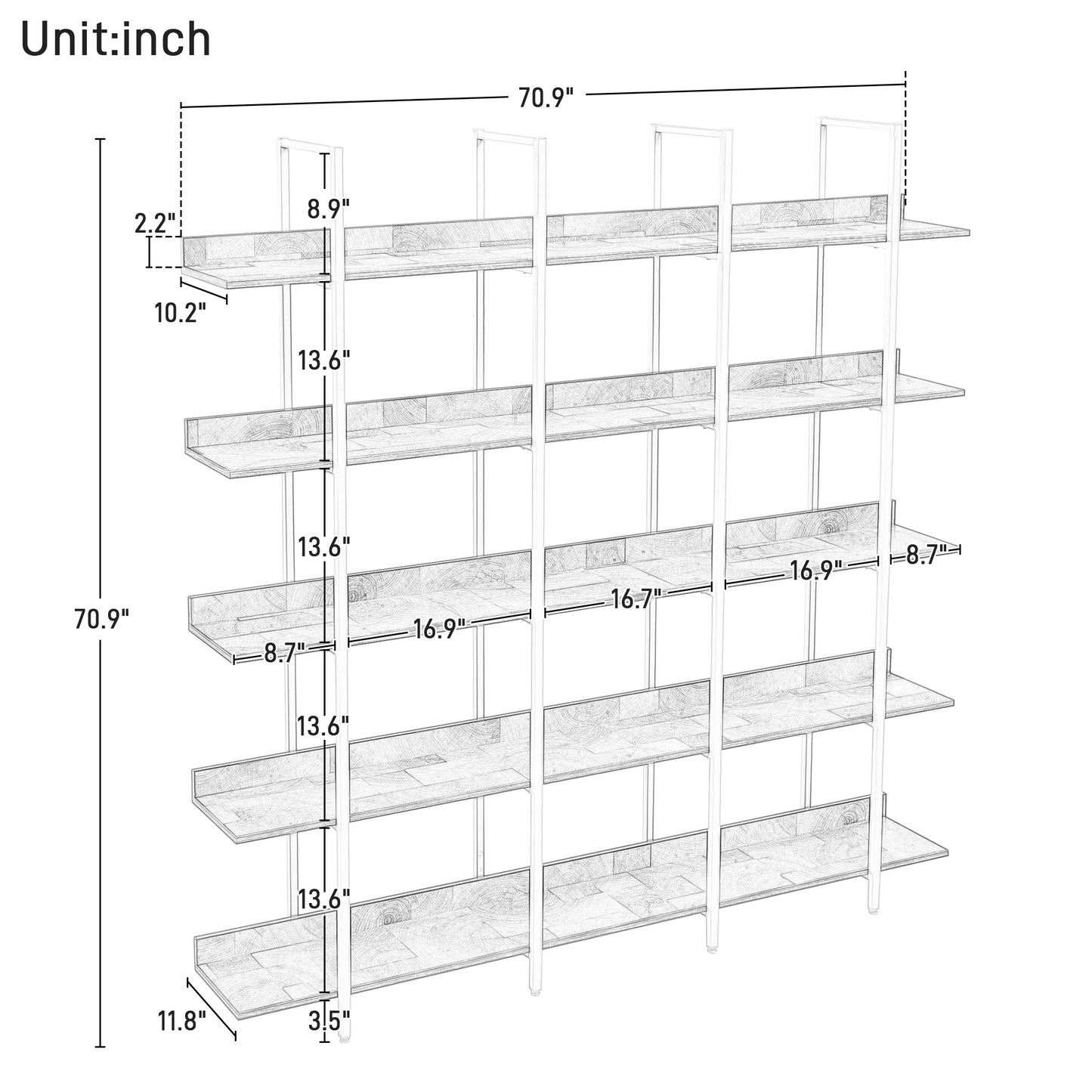 Vintage Metal Bookshelf