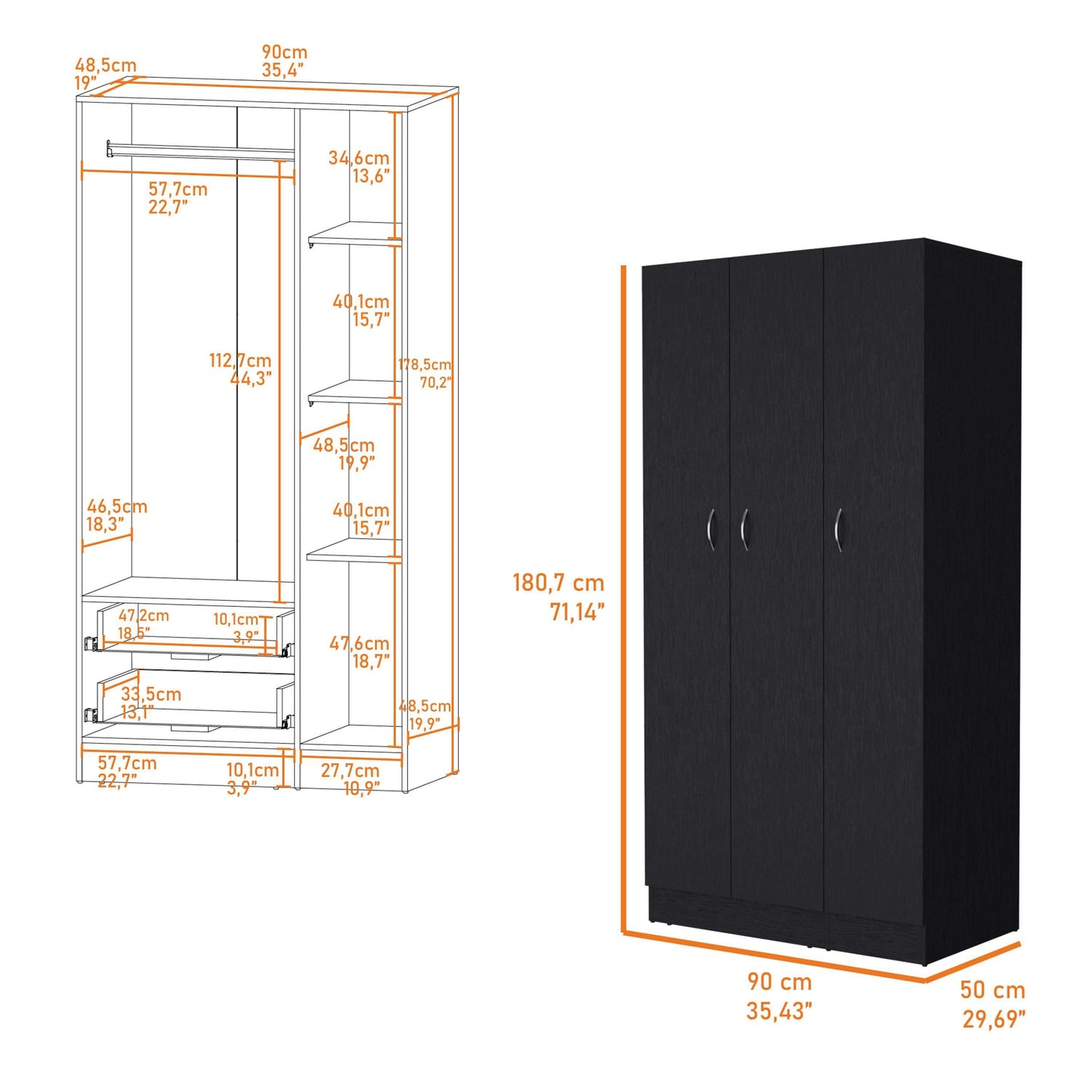 Elegant Ebony Wardrobe