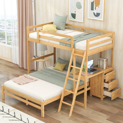Nature's Haven Twin Full Desk Bed