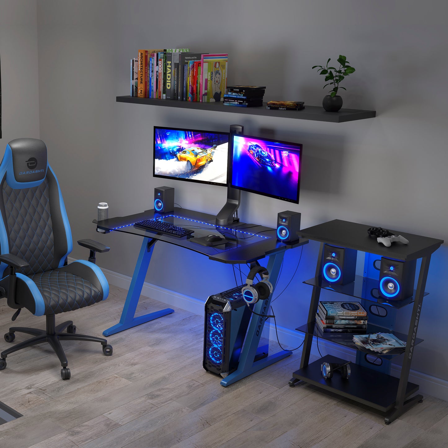 Azure Gaming Shelve - Cobalt Blue