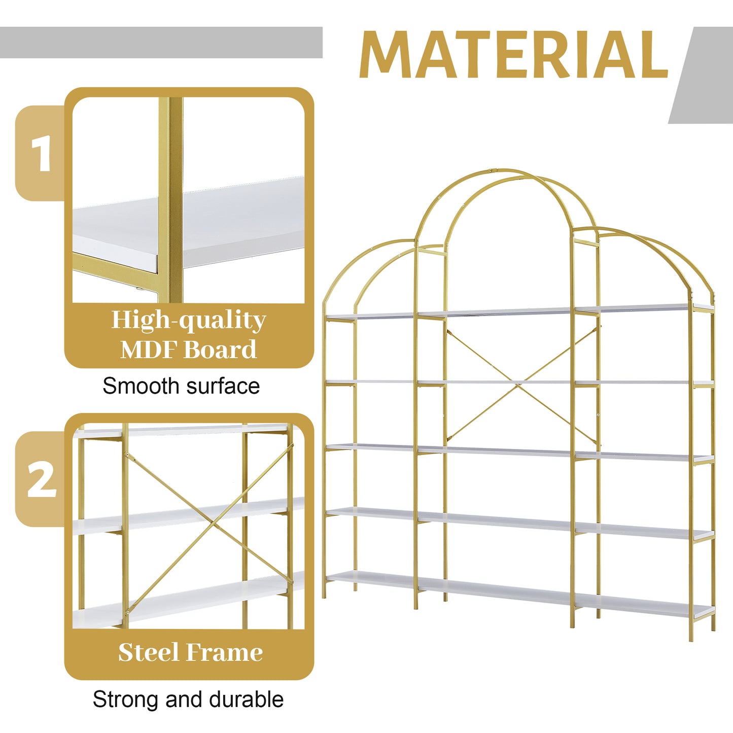 Golden Round 5-Tier Office Bookcase