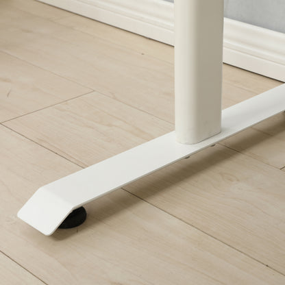 Standing Desk with Metal Drawer Adjustable Height (White Tabletop)