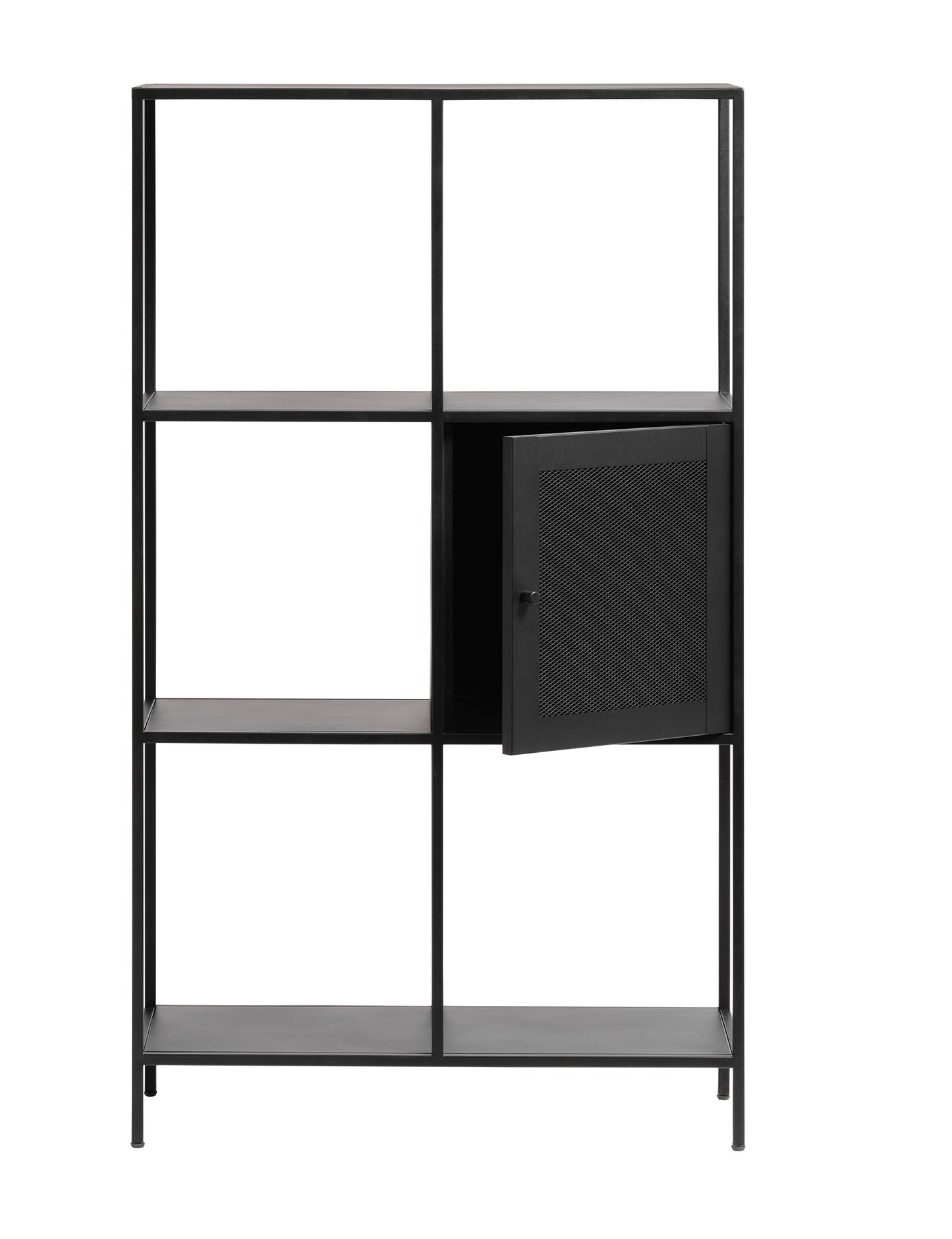 Noir I Metal Mesh Door  Storage Bookcase