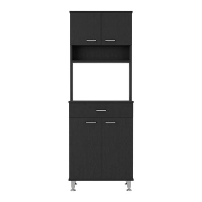Pure Kitchen Pantry with Countertop - Black