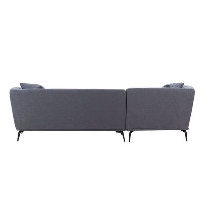 Elegant Comfort L-Shape Lounge Sofa - Dark Gray
