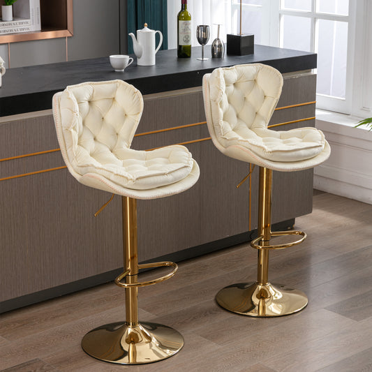 Layer Luxe Bar Stools - Cream Set of 2