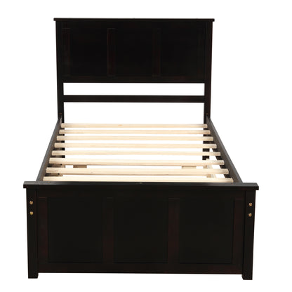 Iso Twin Size Platform Bed with 2 under-bed drawers - Espresso