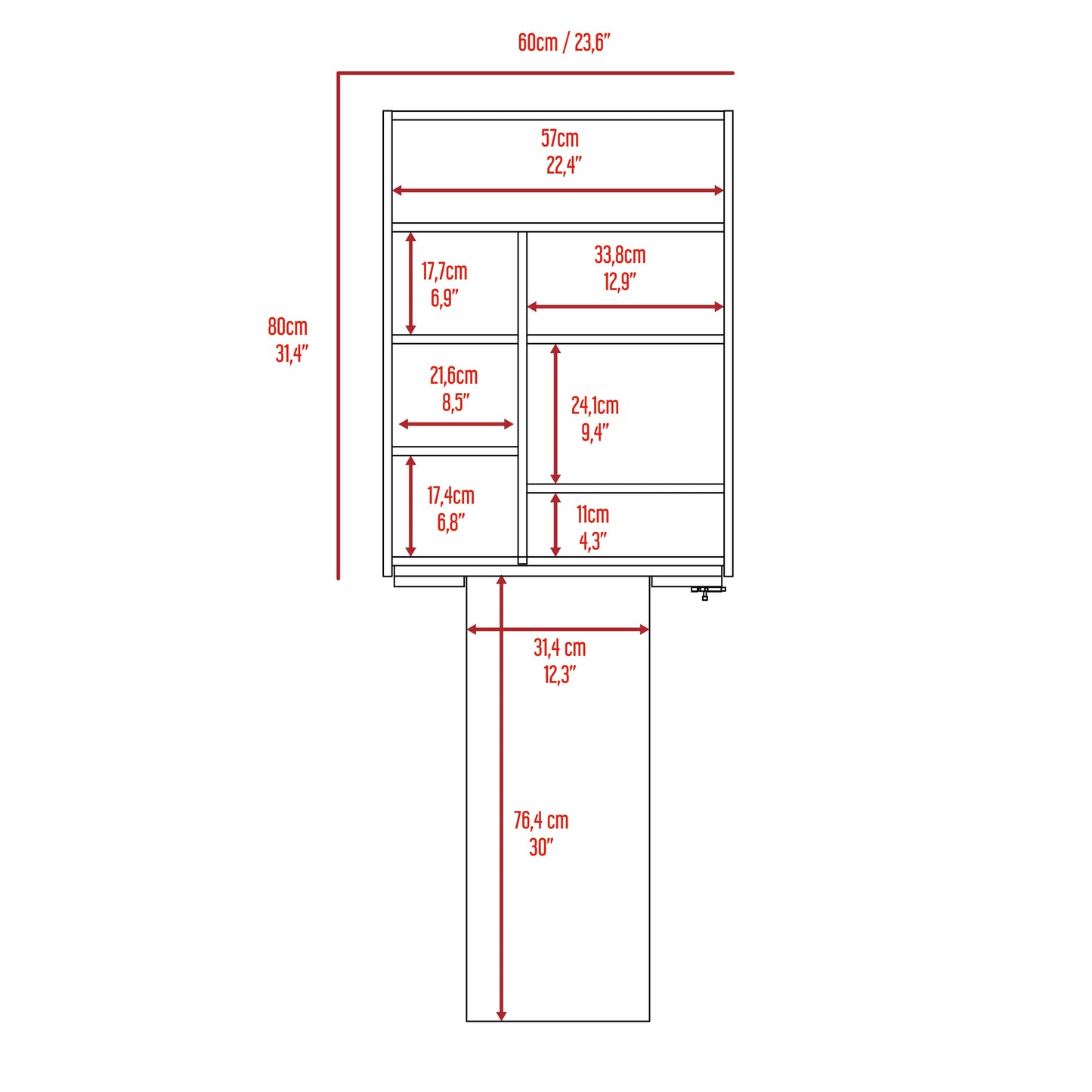 Vatta Wall Foldable Extending Table - White