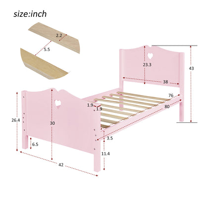 Pink Dreamwood Twin Platform Bed