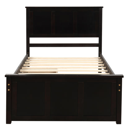 Iso Twin Size Platform Bed with 2 under-bed drawers - Espresso
