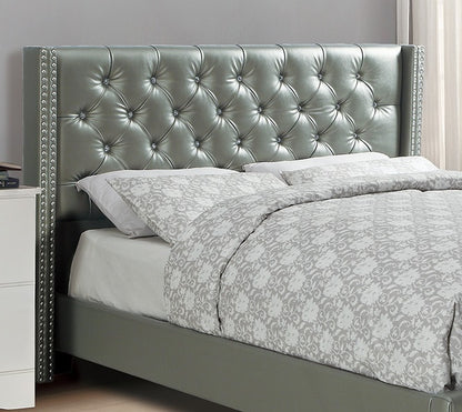 Tina Tufted Bed Frame Full Size - Silver