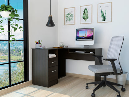 Glide Tech L-Shaped Computer Desk - Black