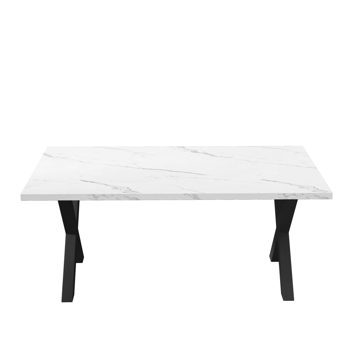 Elegant Marble X-Shape Dining Table