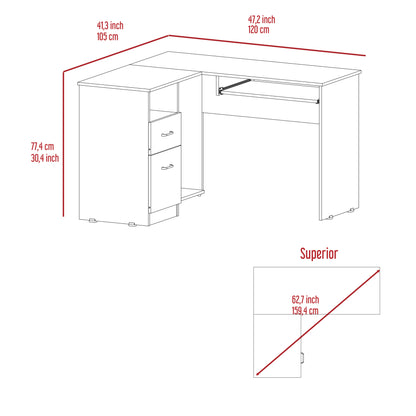 Glide Tech L-Shaped Computer Desk - Black