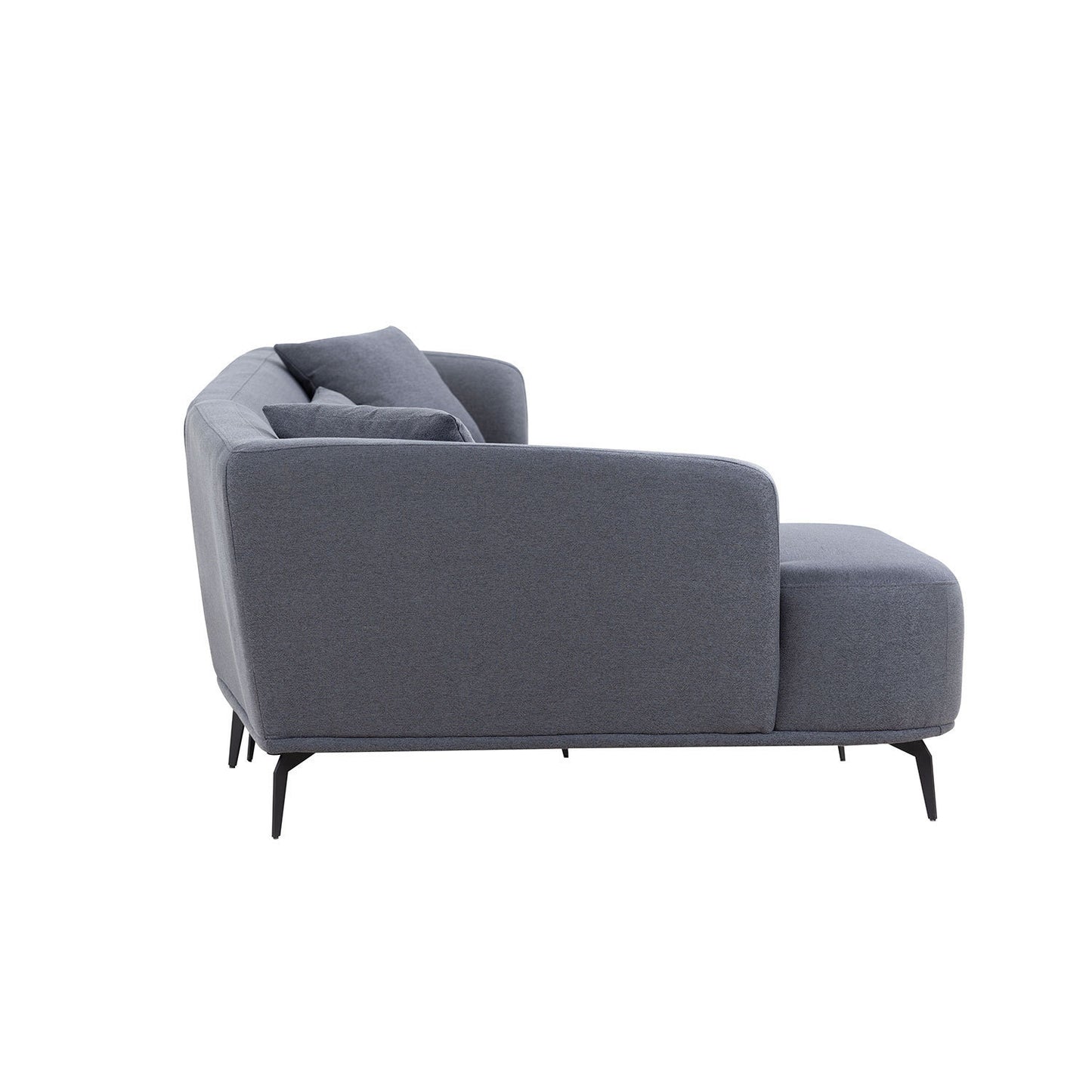 Elegant Comfort L-Shape Lounge Sofa - Dark Gray