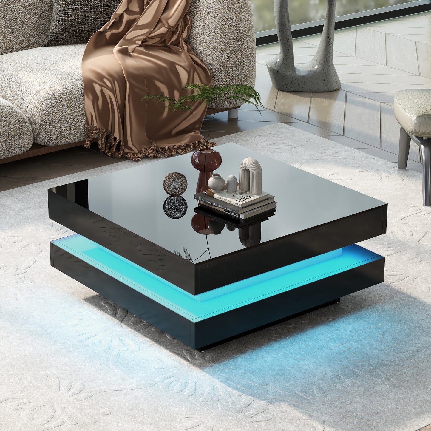 Lumina  Square Coffee Table -Black
