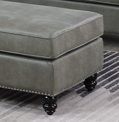 Cocktail Ottoman Wooden Legs - Grey