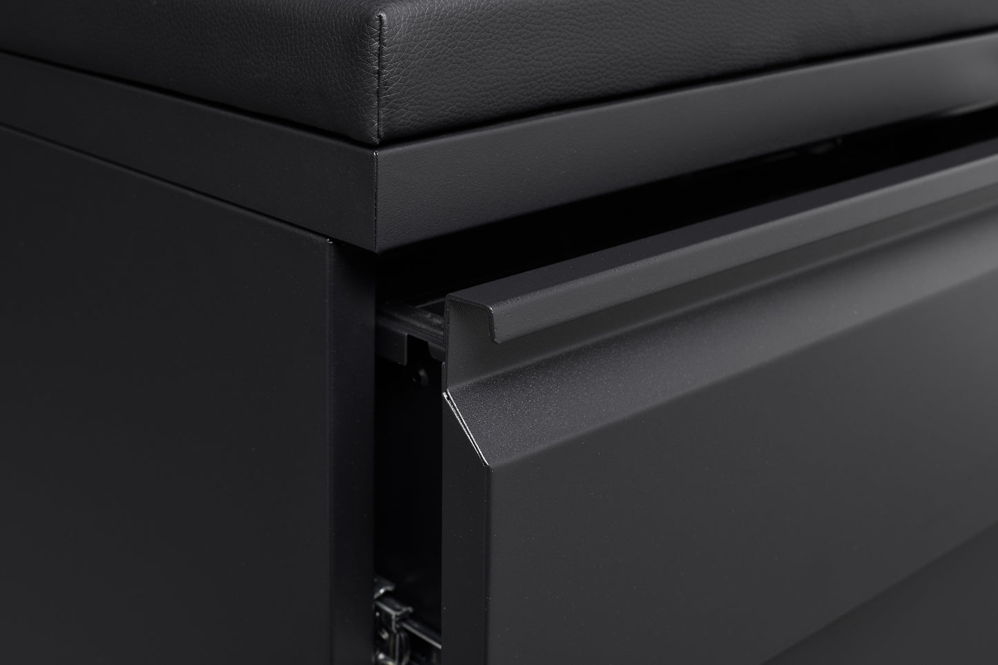 Swift Lock Mobile Storage Cabinet With Leather Cushion - Black