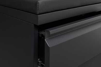 Swift Lock Mobile Storage Cabinet With Leather Cushion - Black