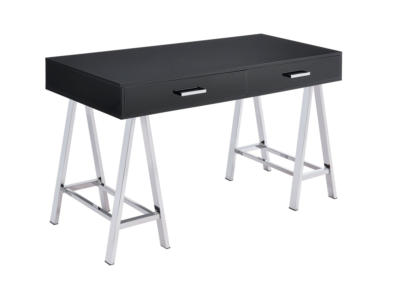 Coleen Desk in Black High Gloss & Chrome