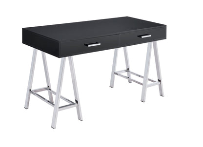 Coleen Desk in Black High Gloss & Chrome