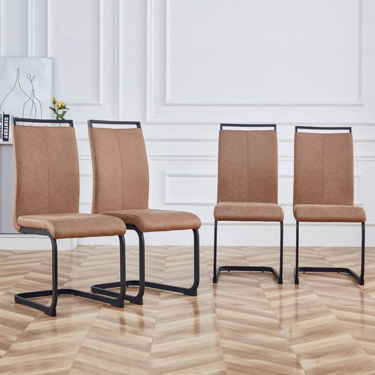 Alida Dining Chairs Metal Leg (Set of 4) - Brown