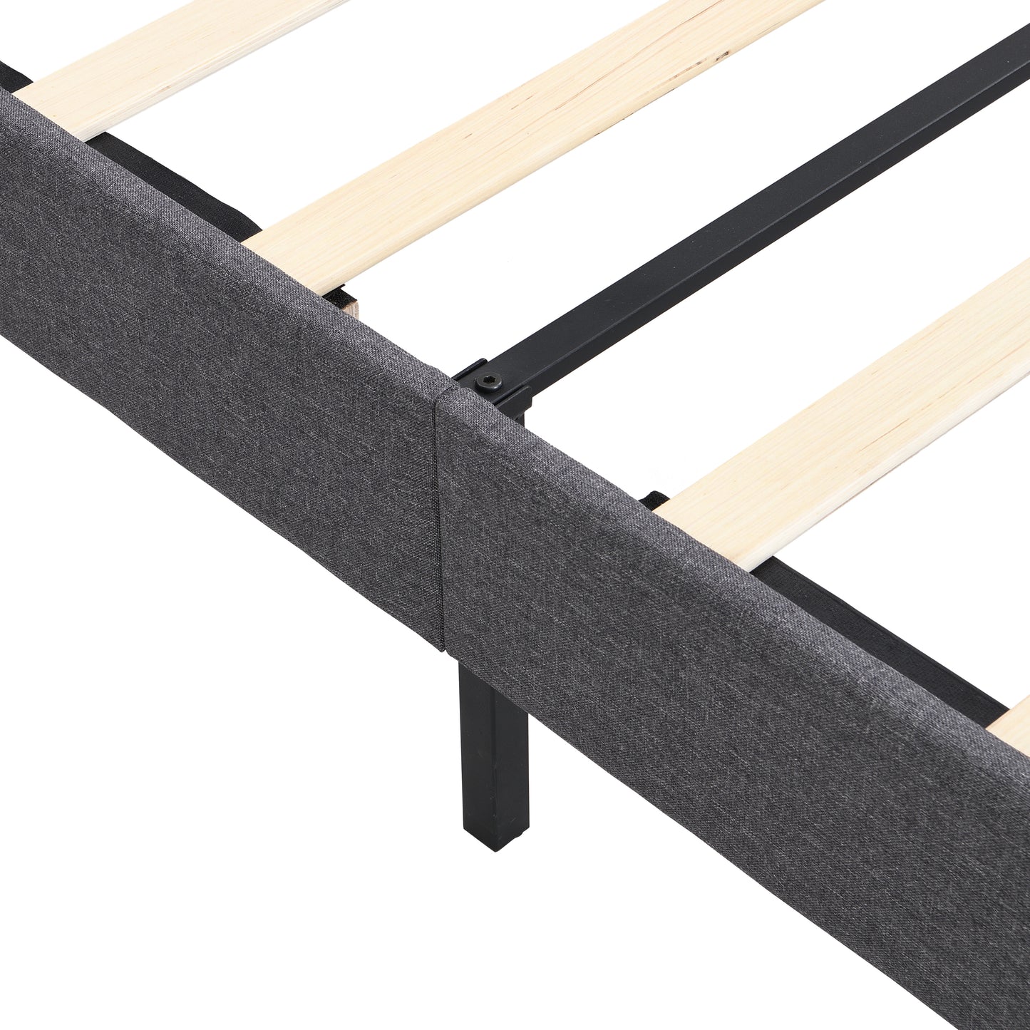 Elegant Queen Size Platform Bed Frame - Gray