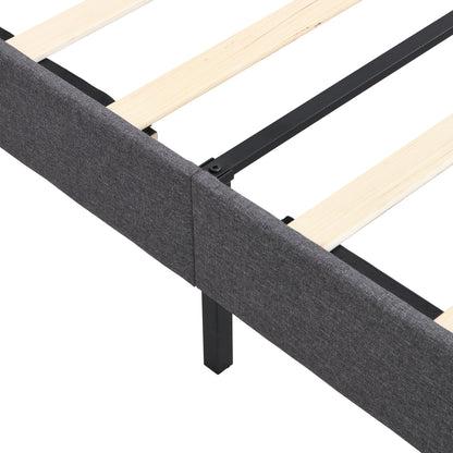 Elegant Queen Size Platform Bed Frame - Gray