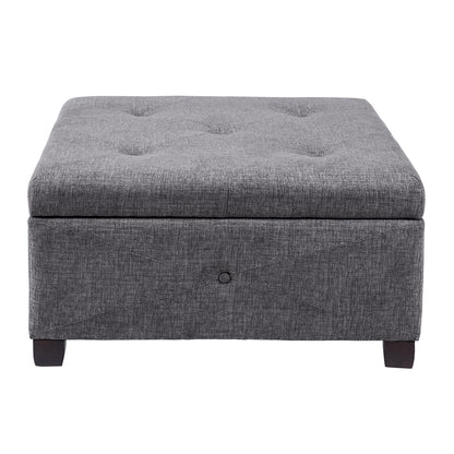 Alpine Button Tufted Storage Ottoman