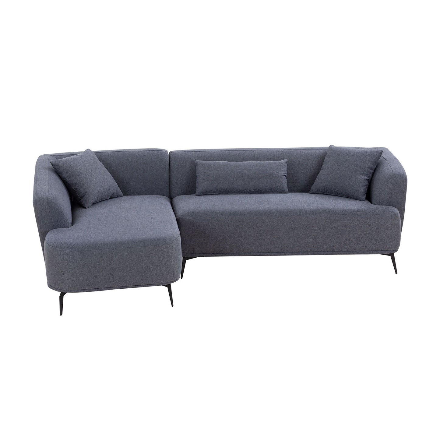 Elegant Comfort L-Shape Lounge Sofa - Dark Gray