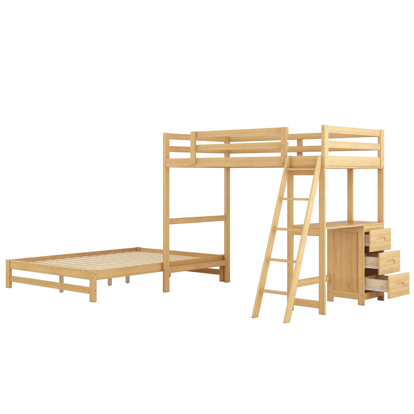 Nature's Haven Twin Full Desk Bed