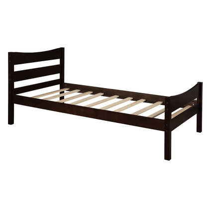 Harmony Haven Twin Wood Platform Bed - Espresso Elegance