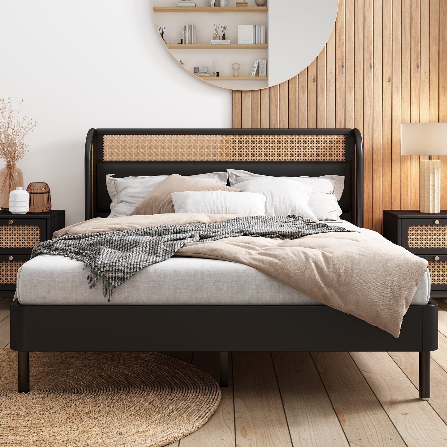Elegance Rest Rattanwood Queen Bed