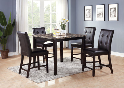 Elegant Birch Marble 5pc Dining Set
