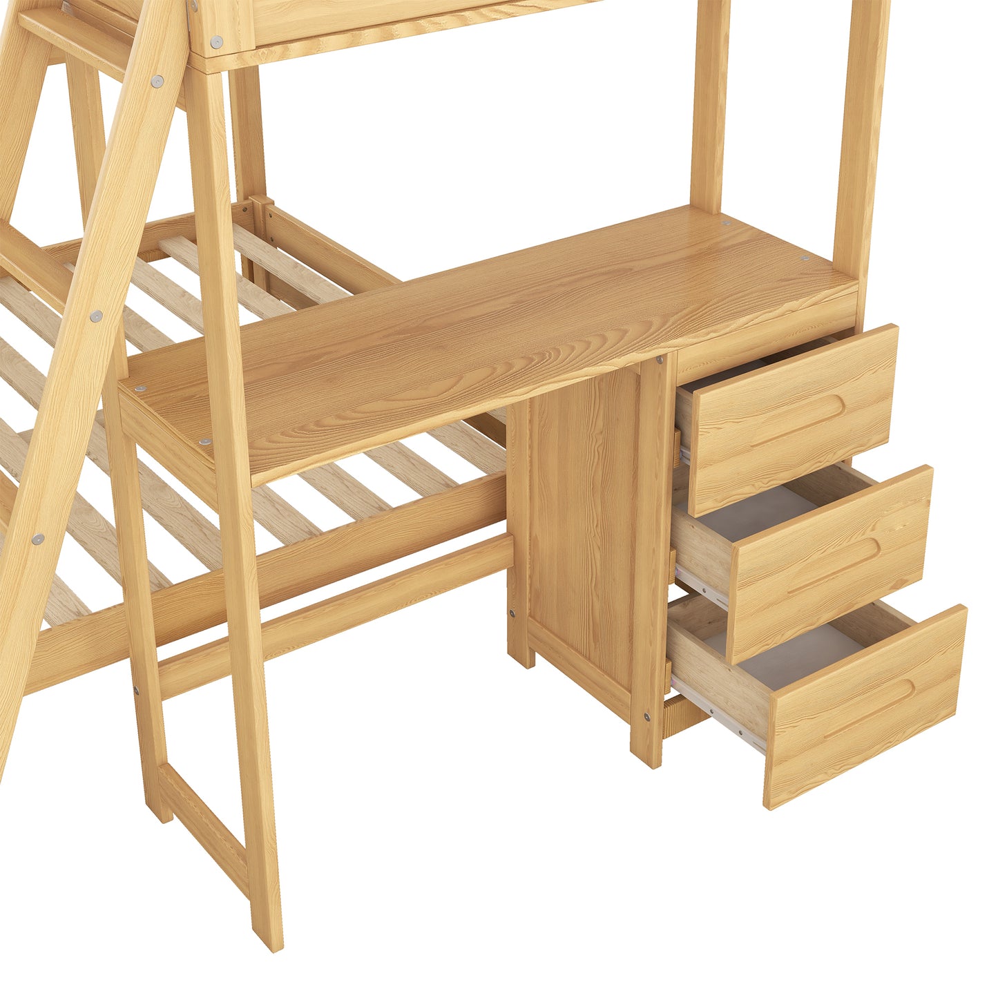 Nature's Haven Twin Full Desk Bed