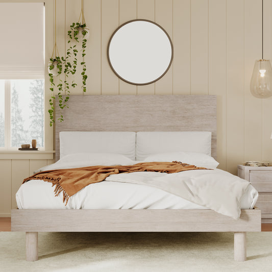 Stone Gray Full Size Platform Bed Frame