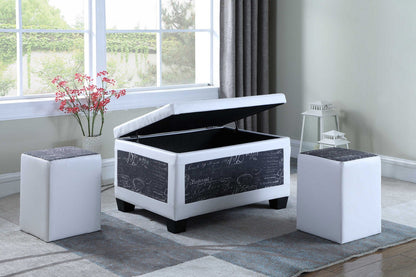 Leather Storage Ottoman  w/ 2 Seating