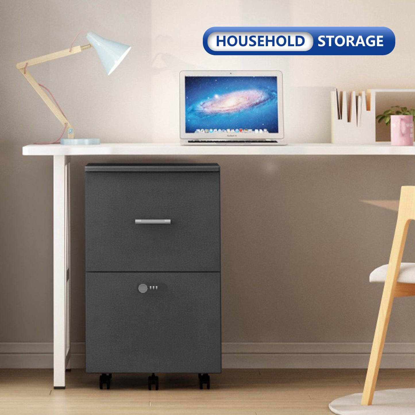 Lock Box File Cabinet - Dark Grey