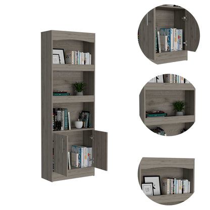 Coastal Haven 1-Drawer 3-Shelf Bookcase - Light Grey