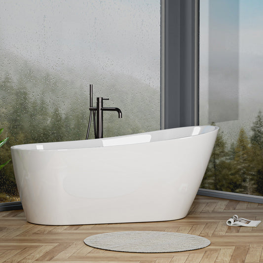 Cavi 55" Acrylic Freestanding Soaking Bathtub  - White
