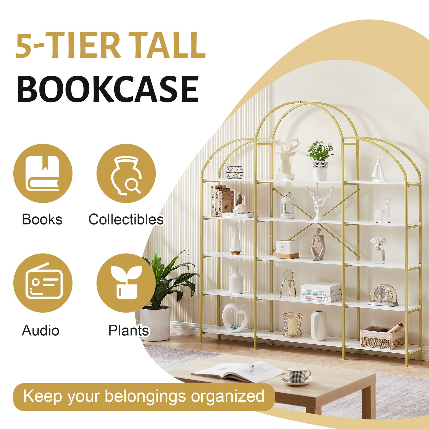 Golden Round 5-Tier Office Bookcase
