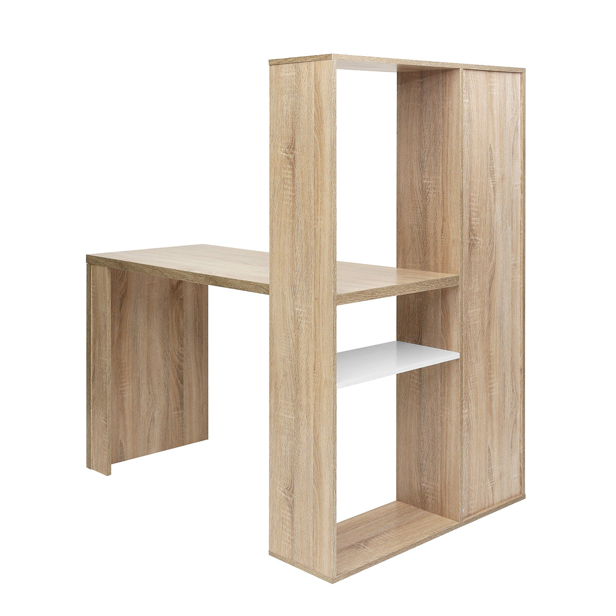 Computer desk L-shape ith shelves - OAK