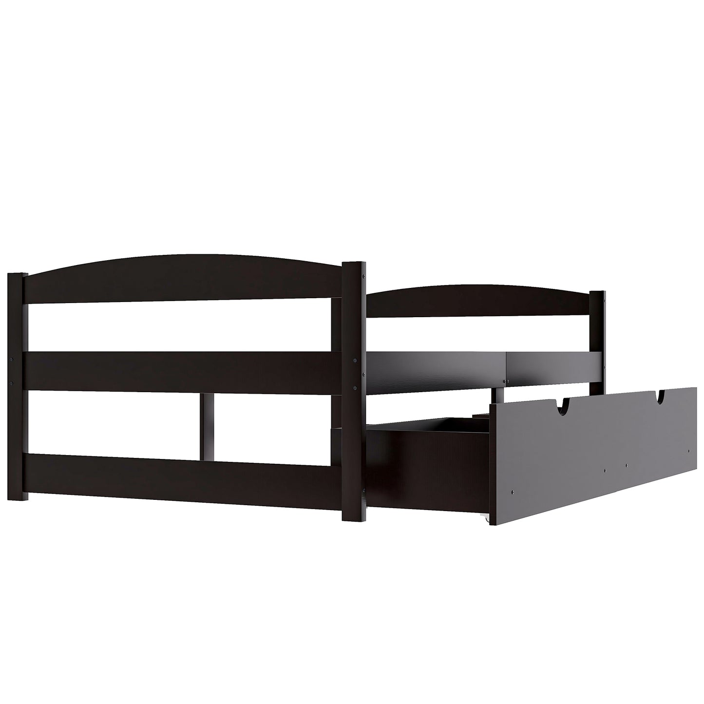 Espresso Dream Twin Platform Bed with Dual Drawers